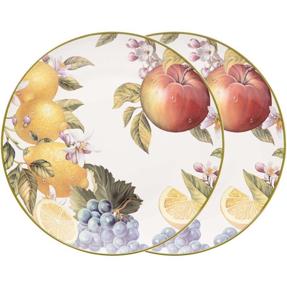 Фото Набор тарелок закусочных lefard фрукты 2 шт. 20,5 см (104-796)  - интернет-магазин МегаТерем в Москве