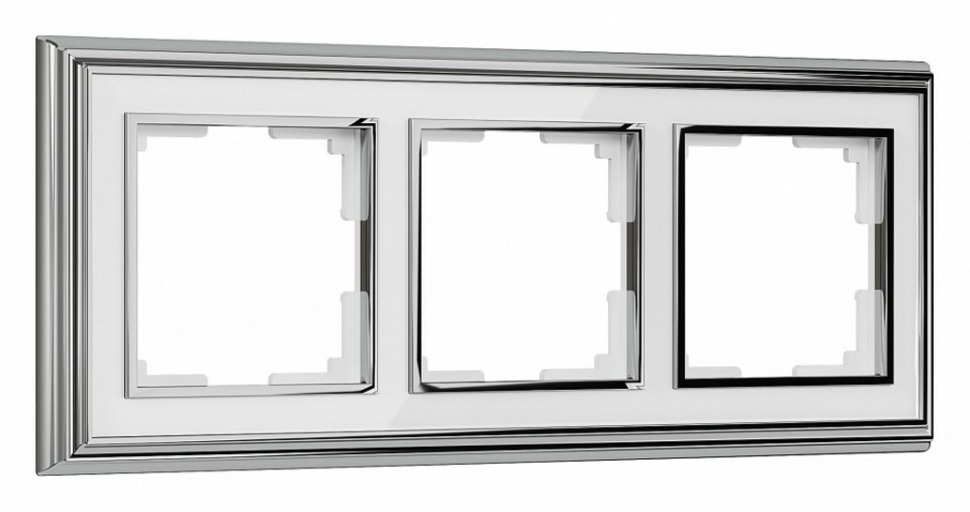 Фото Рамка на 3 поста Werkel Palacio (хром/белый) W0031331 WRK_a051200 - интернет-магазин МегаТерем в Москве