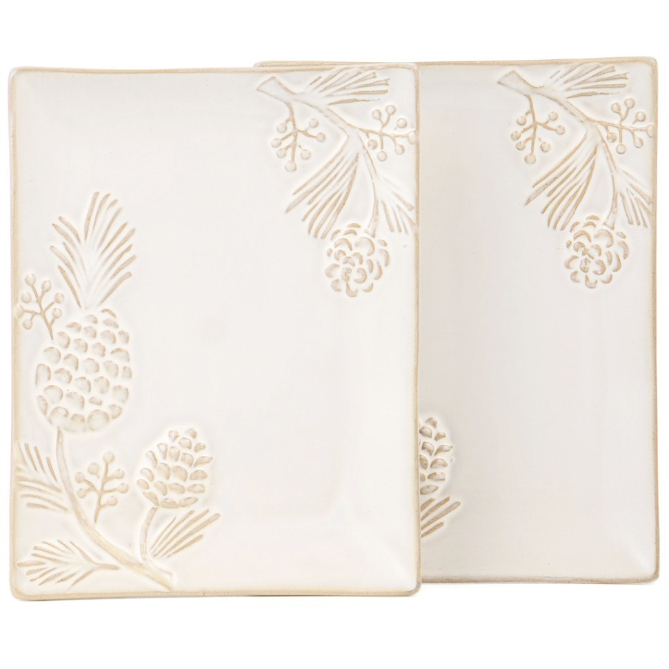 Фото Набор блюд сервировочных коллекция pine cones, 2 шт. / 20,2*16*2 см Bronco (230-515) - интернет-магазин МегаТерем в Москве