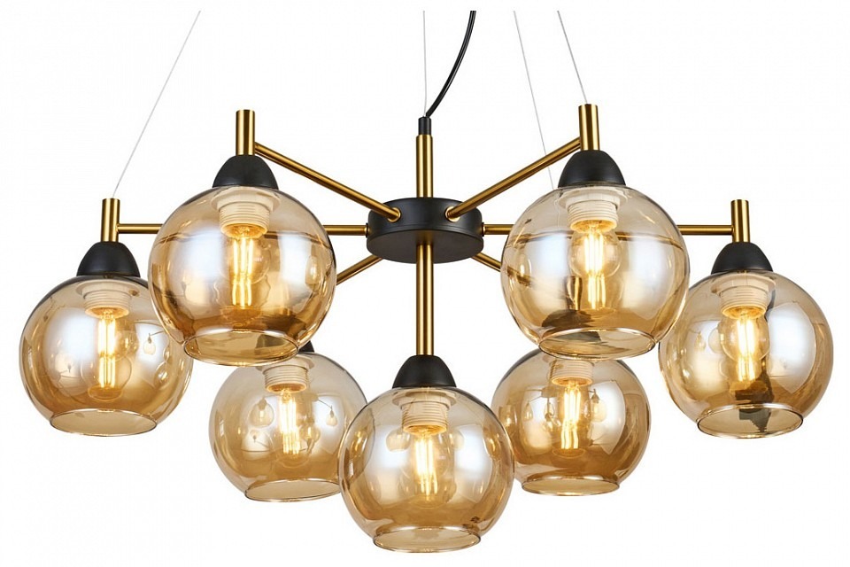 Фото Подвесная люстра Imex MD.9056 MD.9056-7-P-BK+COP IMX_MD.9056-7-P-BK_COP - интернет-магазин МегаТерем в Москве