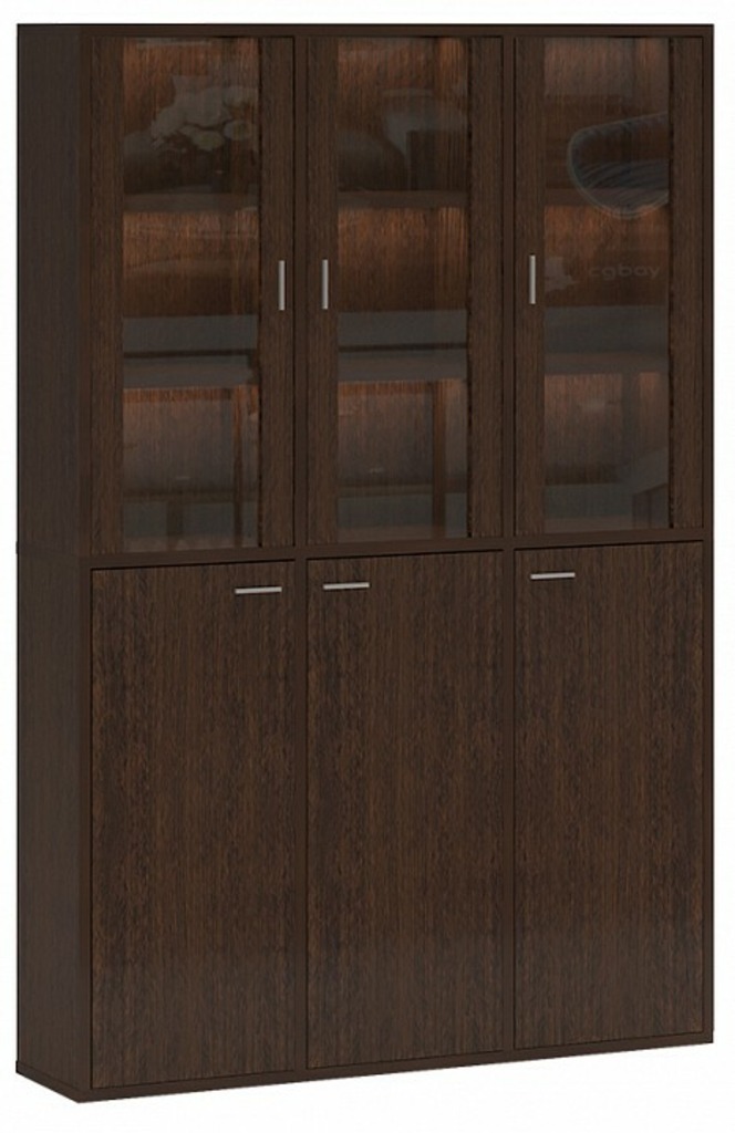 Фото Шкаф-витрина Домино СУ(ш3в2)+3ФГ+3ФС MER_SUsh3v2-3FG-3FS-V-venge - интернет-магазин МегаТерем в Москве