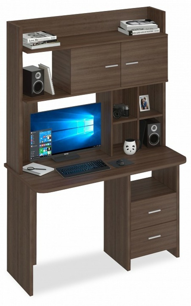 Фото Стол компьютерный Домино Lite СКЛ-Прям120Р+НКЛХ-120 MER_SKL-Pryam120R-NKLH-120-SH-CH - интернет-магазин МегаТерем в Москве