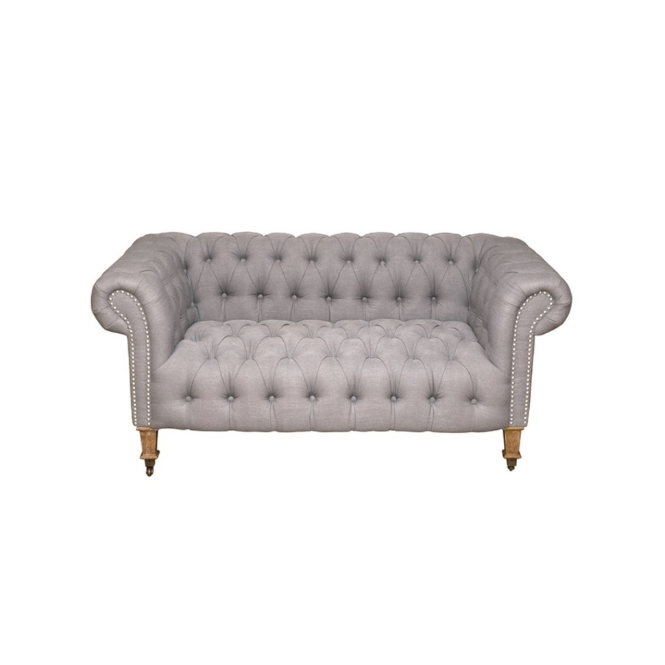 Фото Диван Черчиль NSSF-5084E-M1-157, каркас дуб, обивка лен, WDS3104-205, ROOMERS FURNITURE - интернет-магазин МегаТерем в Москве