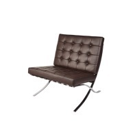 Кресло Барселона EC-010/A535, нержавеющая сталь, кожа, Brown, ROOMERS FURNITURE