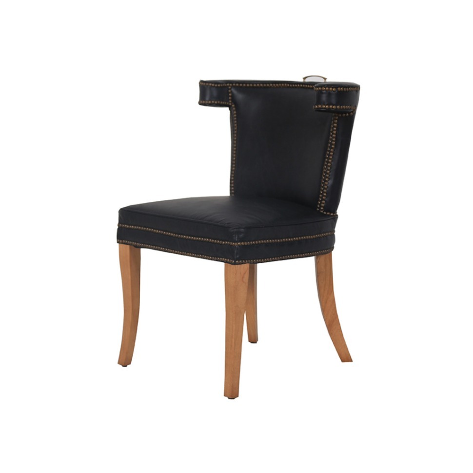 Фото Стул DC0256A-1D/B76#, кожа, дерево, Belon black, ROOMERS FURNITURE - интернет-магазин МегаТерем в Москве