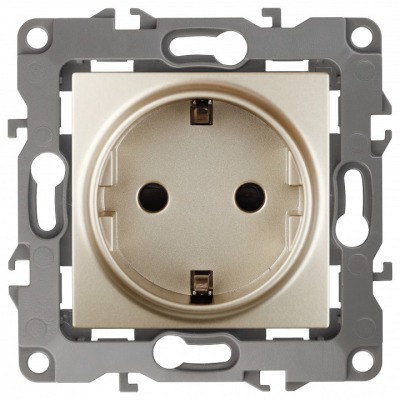 Розетка с заземлением, без ...