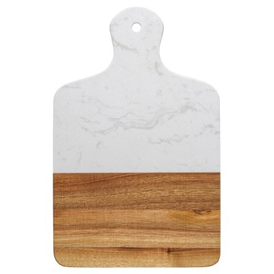 Доска сервировочная marm, 21,5х33,5 см, белый мрамор/акация (75935)