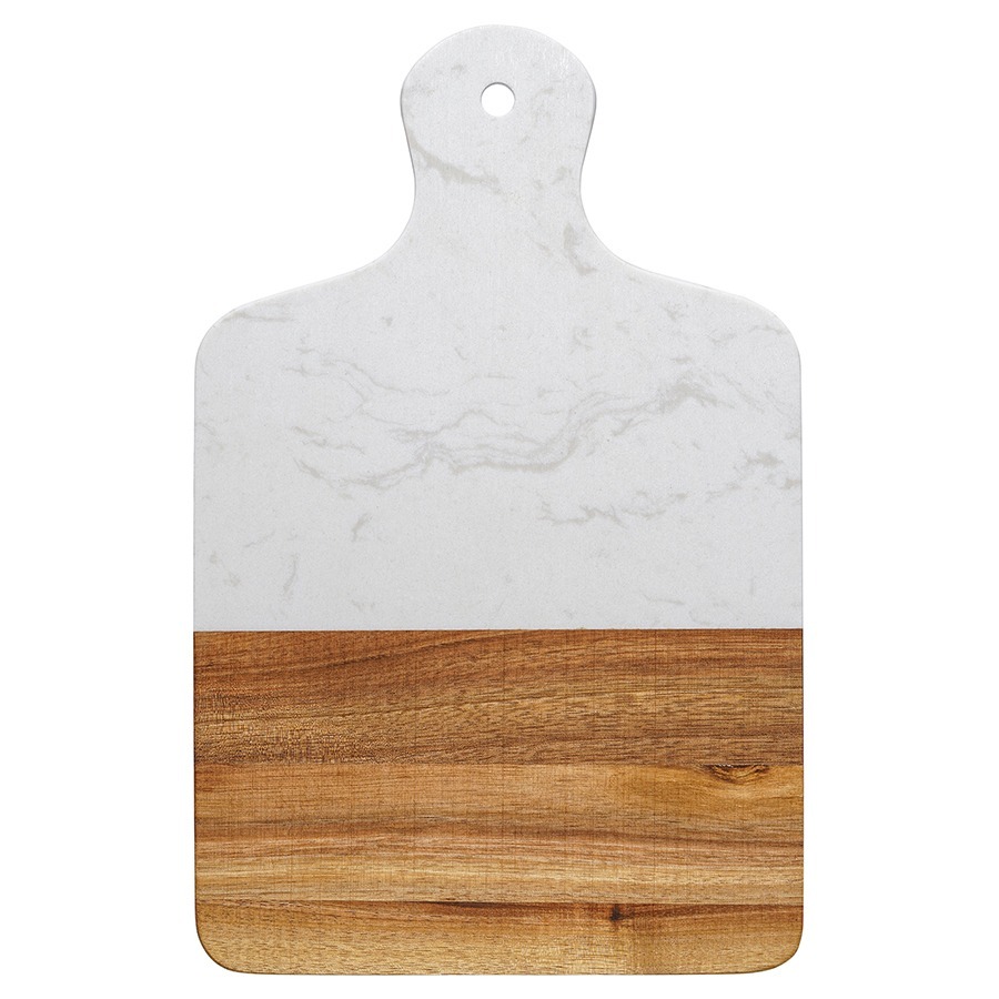 Фото Доска сервировочная marm, 21,5х33,5 см, белый мрамор/акация (75935) - интернет-магазин МегаТерем в Москве