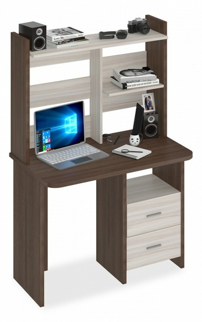 Фото Стол компьютерный Домино Lite СКЛ-Прям100Р+НКЛ-100 MER_SKL-Pryam100R-NKL-100_SHK - интернет-магазин МегаТерем в Москве