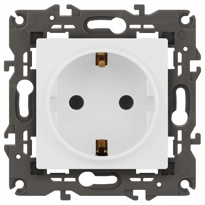 Фото Розетка с заземлением, без рамки Эра Эра Elegance 14-2101-01М ER_B0065800 - интернет-магазин МегаТерем в Москве