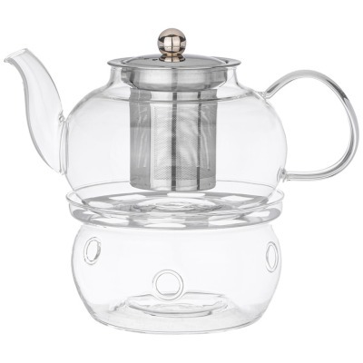 Чайник заварочный agness с фильтром из нжс и стекл. подставкой для подогрева 800 мл (887-257) 