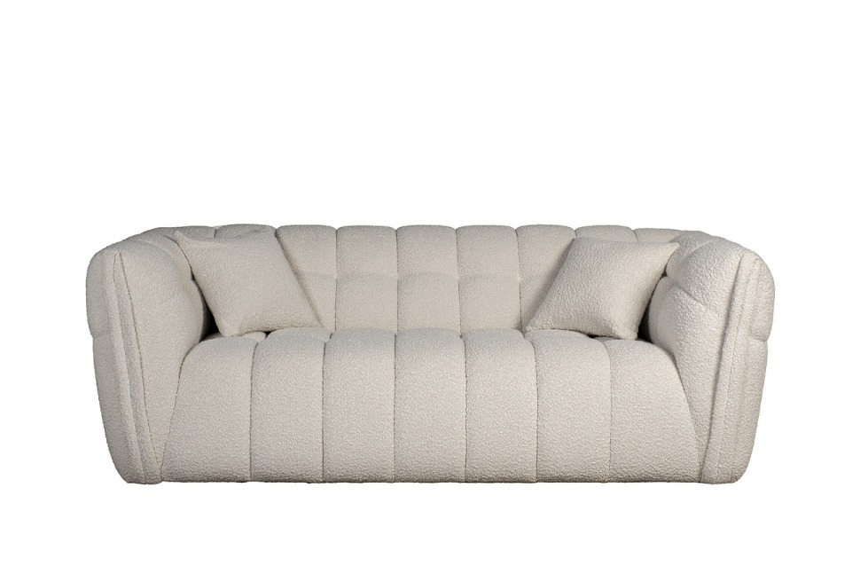 Фото Диван Prato двухместный букле белый 204*106*74см (TT-00013632) - интернет-магазин МегаТерем в Москве