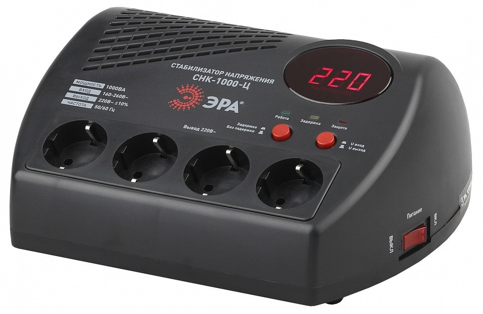 Фото Стабилизатор напряжения Эра  СНК-1000-Ц ER_B0031072 - интернет-магазин МегаТерем в Москве