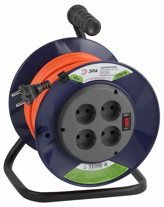 Фото Удлинитель Эра  RPx-4s-2x1.0-40m ER_B0043051 - интернет-магазин МегаТерем в Москве