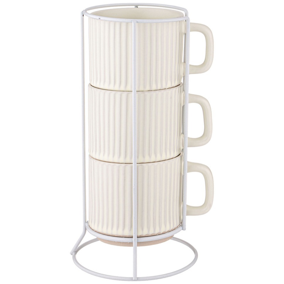 Фото Набор чашек из 3 шт. на металлической подставке 260 мл Lefard (155-767) - интернет-магазин МегаТерем в Москве