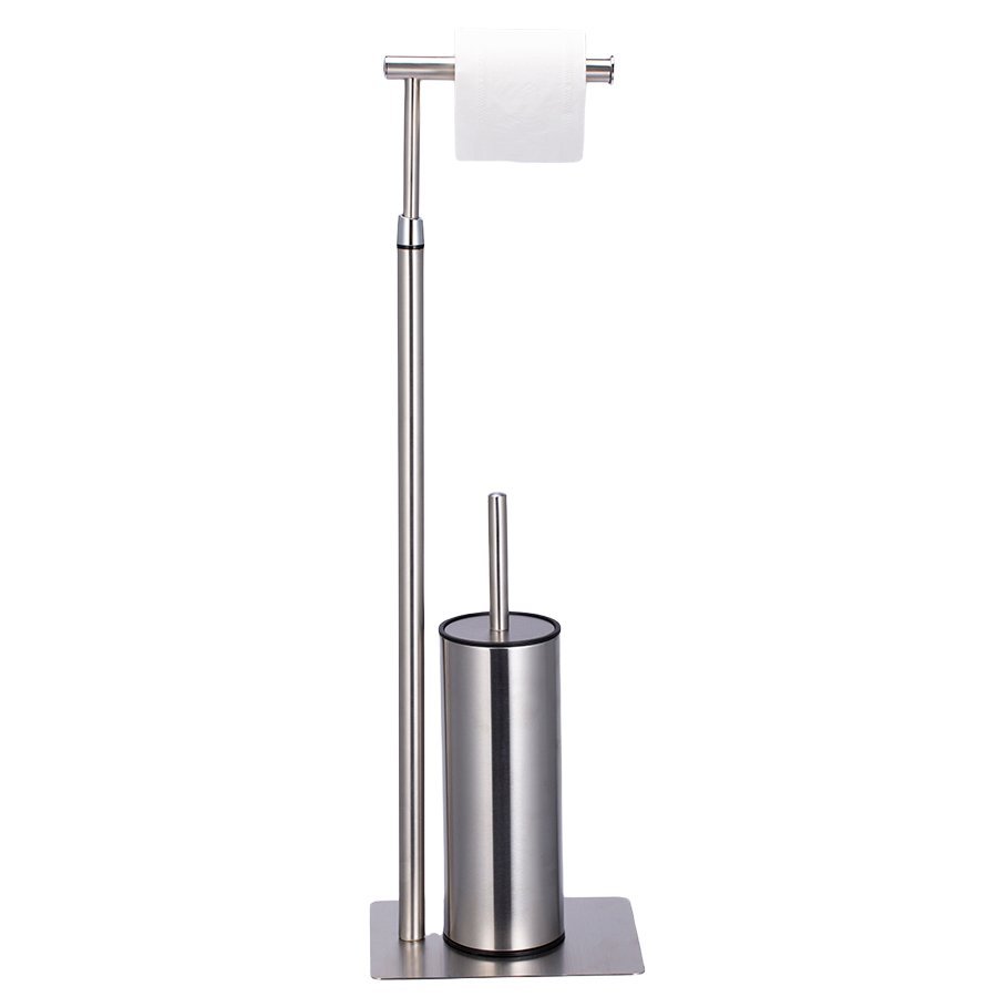Фото Держатель для туалетной бумаги с ершиком iver, матовый хром (74110) - интернет-магазин МегаТерем в Москве