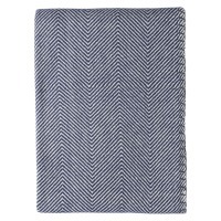 Плед из шерсти мериноса темно-синего цвета из коллекции essential, 130х180 см (77086)