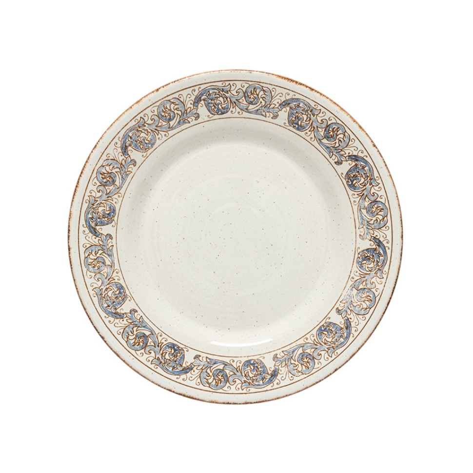 Фото Тарелка SD282-WBL(EVP282-01122A), керамика, beige, blue, CASAFINA BY COSTA NOVA - интернет-магазин МегаТерем в Москве