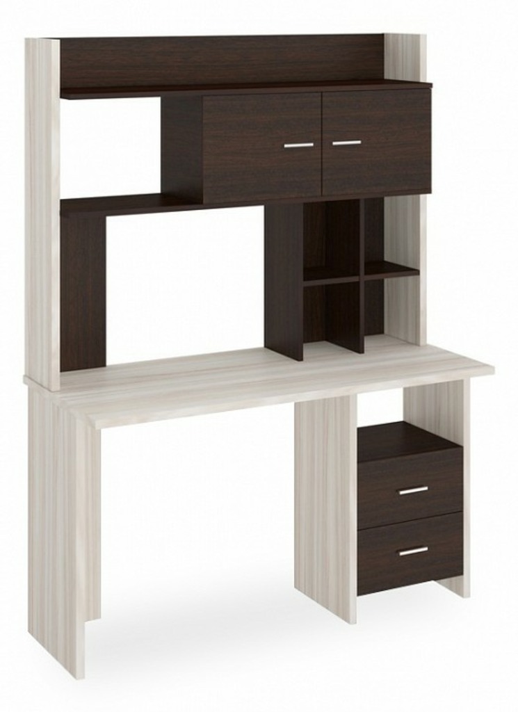 Фото Стол компьютерный Домино Lite СКЛ-Прям130+НКЛХ-130 MER_SKL-Pryam130-NKLH-130_KV - интернет-магазин МегаТерем в Москве