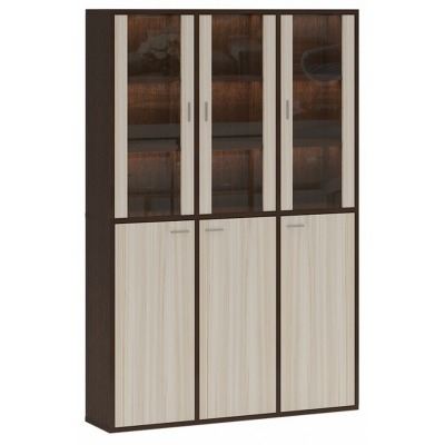 Шкаф-витрина Домино СУ(ш3в2)+3ФГ+3ФС MER_SUsh3v2-3FG-3FS-VK-venge-karamel