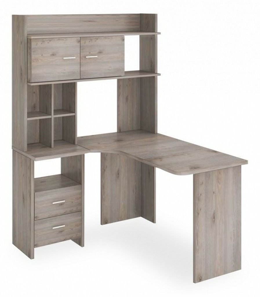 Фото Стол компьютерный Нельсон Lite СКЛ-Угл130+НКЛХ-120 MER_SKL-Ugl130-NKLH-120_N_LEV - интернет-магазин МегаТерем в Москве