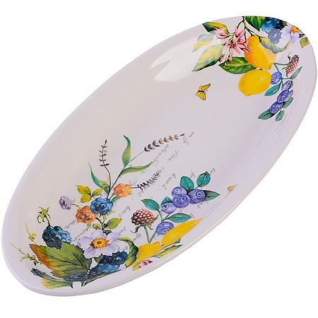 Фото Блюдо сервировочное 28,2х14,5х3,5см Лесные ягоды с лимонами LORAINE (60156) - интернет-магазин МегаТерем в Москве