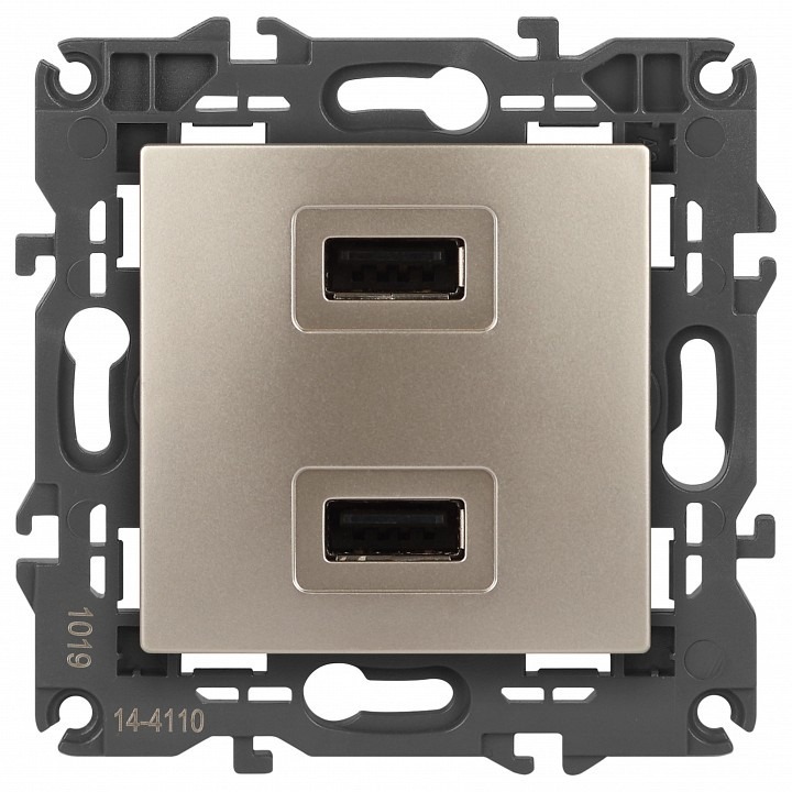 Фото Розетка 2хUSB type A без рамки Эра Эра Elegance 14-4110-04 ER_B0034371 - интернет-магазин МегаТерем в Москве