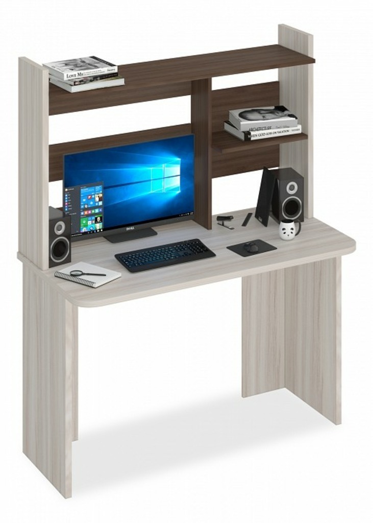 Фото Стол компьютерный Домино Lite СКЛ-Прям120Р+НКЛ-120 MER_SKL-Pryam120Rbez_tumby-NKL-120_KSH - интернет-магазин МегаТерем в Москве