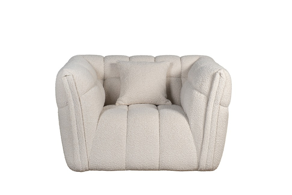 Фото Кресло Prato букле белый 120*106*74см (TT-00013633) - интернет-магазин МегаТерем в Москве