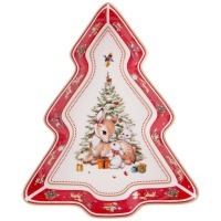 Блюдо lefard "с новым годом!" в форме елки 25х21х4 см красное (85-2050) 
