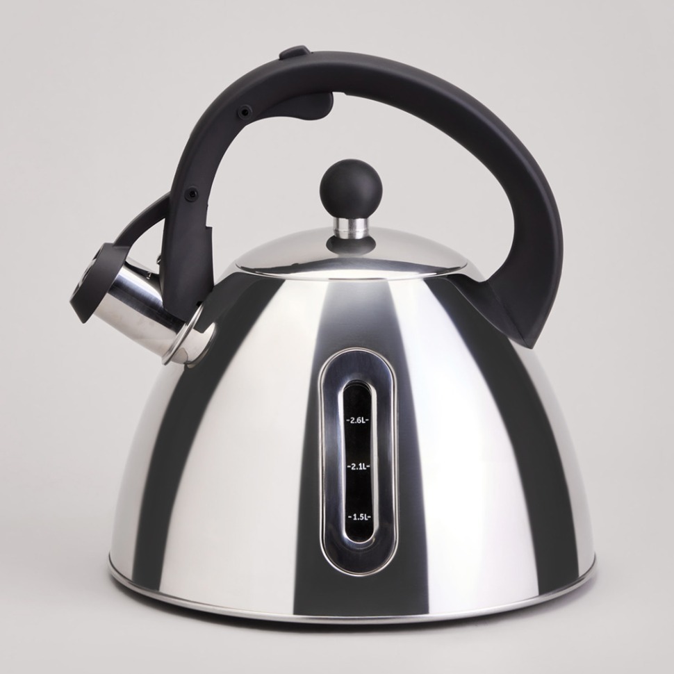 Фото Чайник со свистком и мерной шкалой, 3,2л Agness (940-020) - интернет-магазин МегаТерем в Москве