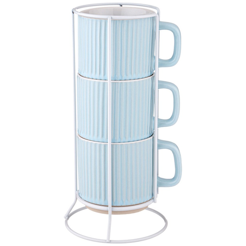 Фото Набор чашек из 3 шт. на металлической подставке 260 мл Lefard (155-768) - интернет-магазин МегаТерем в Москве