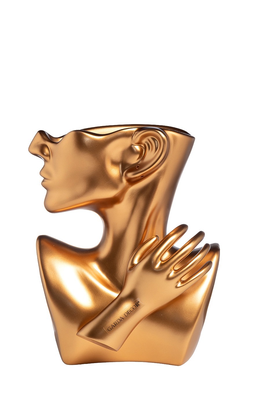 Кашпо Женский профиль золото 19*11*24см (TT-00013222) Фото Кашпо Женский профиль золото 19*11*24см (TT-00013222) - интернет-магазин МегаТерем в Москве