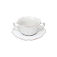 Чаша с блюдцем IM511-WHI(SSS02-00804A), керамика, white, CASAFINA BY COSTA NOVA