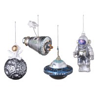 Набор ёлочных украшений cosmic saga из коллекции new year essential, 4 шт. (78271)