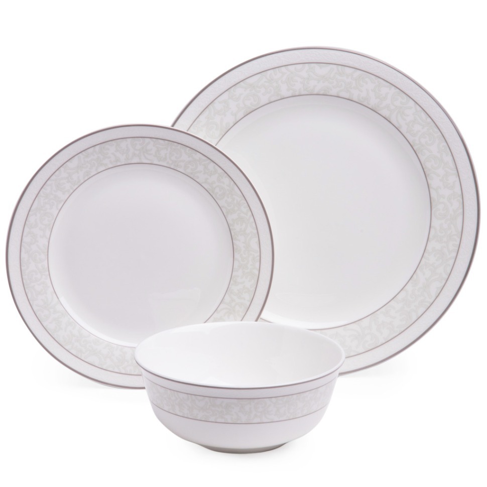 Фото Набор посуды обеденной lefard grey lace на 4 пер. 12 пр. (440-315)  - интернет-магазин МегаТерем в Москве