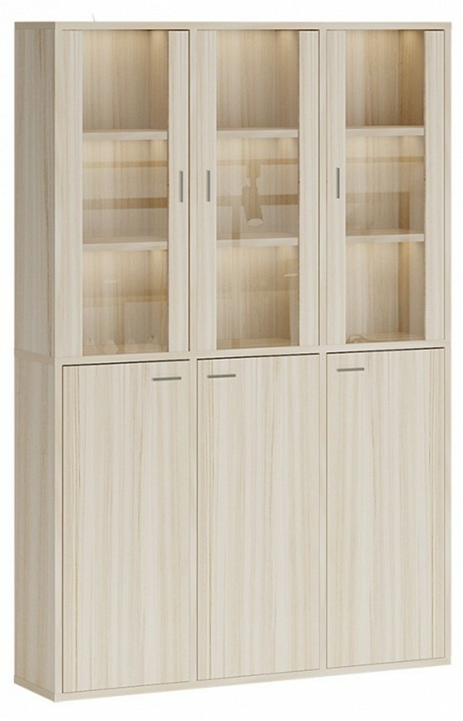 Фото Шкаф-витрина Домино СУ(ш3в2)+3ФГ+3ФС MER_SUsh3v2-3FG-3FS-K-karamel - интернет-магазин МегаТерем в Москве