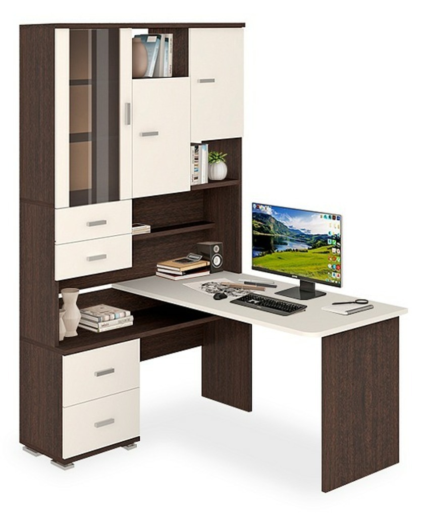 Фото Стол компьютерный Домино СР-620/140 MER_SR-620-140_VBEBE-LEV - интернет-магазин МегаТерем в Москве