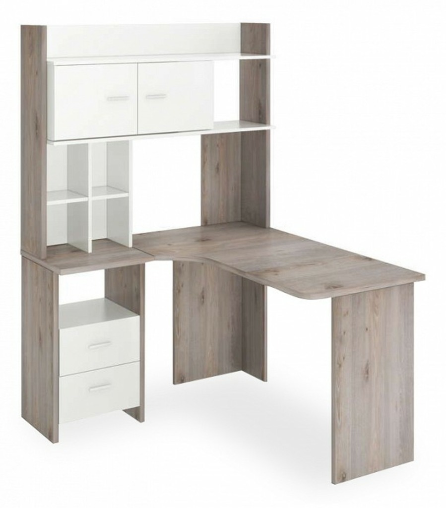 Фото Стол компьютерный Нельсон Lite СКЛ-Угл130+НКЛХ-120 MER_SKL-Ugl130-NKLH-120_NBE_LEV - интернет-магазин МегаТерем в Москве