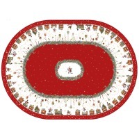 Скатерть овальная "щелкунчик"160х220см ,красный, 100% хлопок,твил, пропитка Lefard (850-762-41)