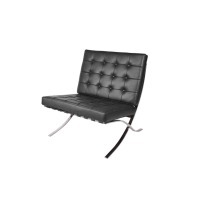 Кресло Барселона EC-010/YM2037, нержавеющая сталь, кожа, Black, ROOMERS FURNITURE