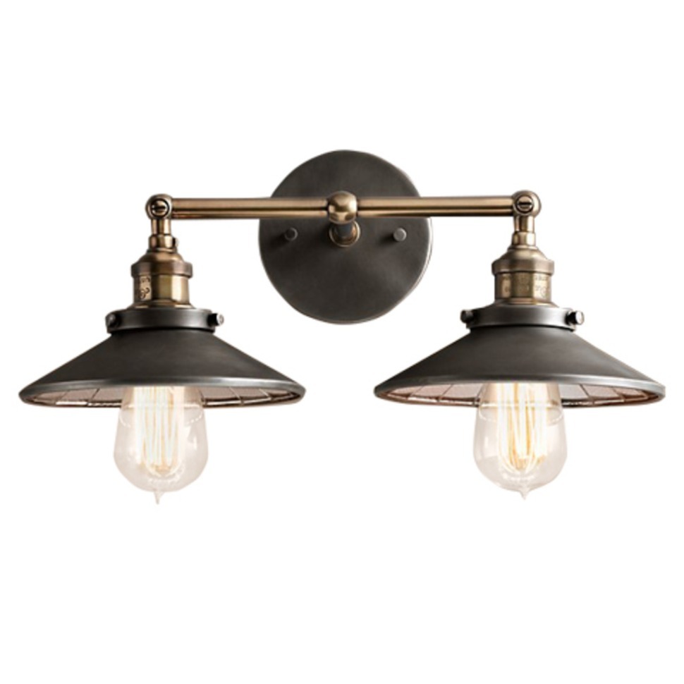 Фото Бра Скон Дабл DTL9105-M, металл, Gold, black finish, RESTORATION HARDWARE - интернет-магазин МегаТерем в Москве