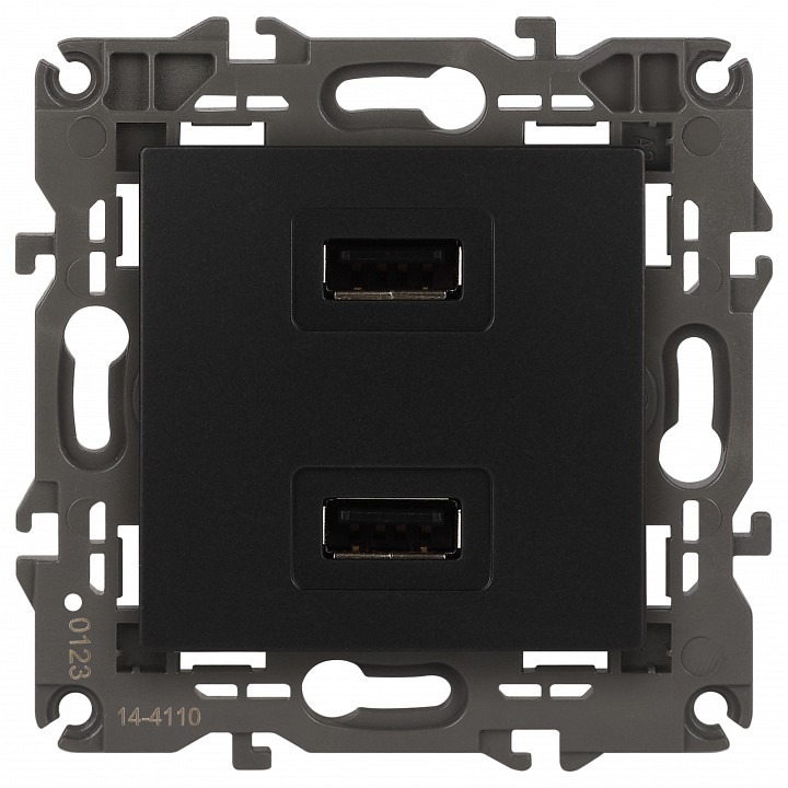Фото Розетка 2хUSB type A без рамки Эра Эра Elegance 14-4110-05 ER_B0034373 - интернет-магазин МегаТерем в Москве