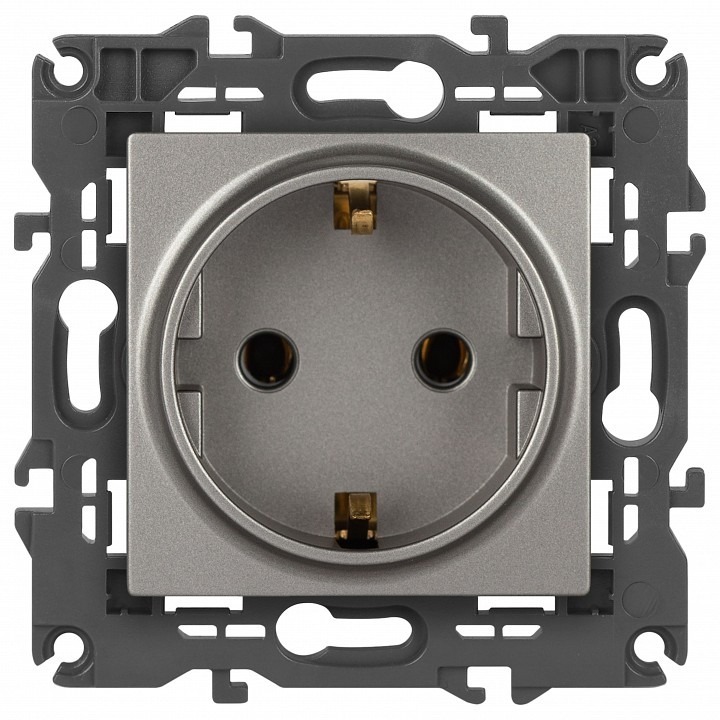 Фото Розетка с заземлением, без рамки Эра Эра Elegance 14-2101-16 ER_B0065802 - интернет-магазин МегаТерем в Москве