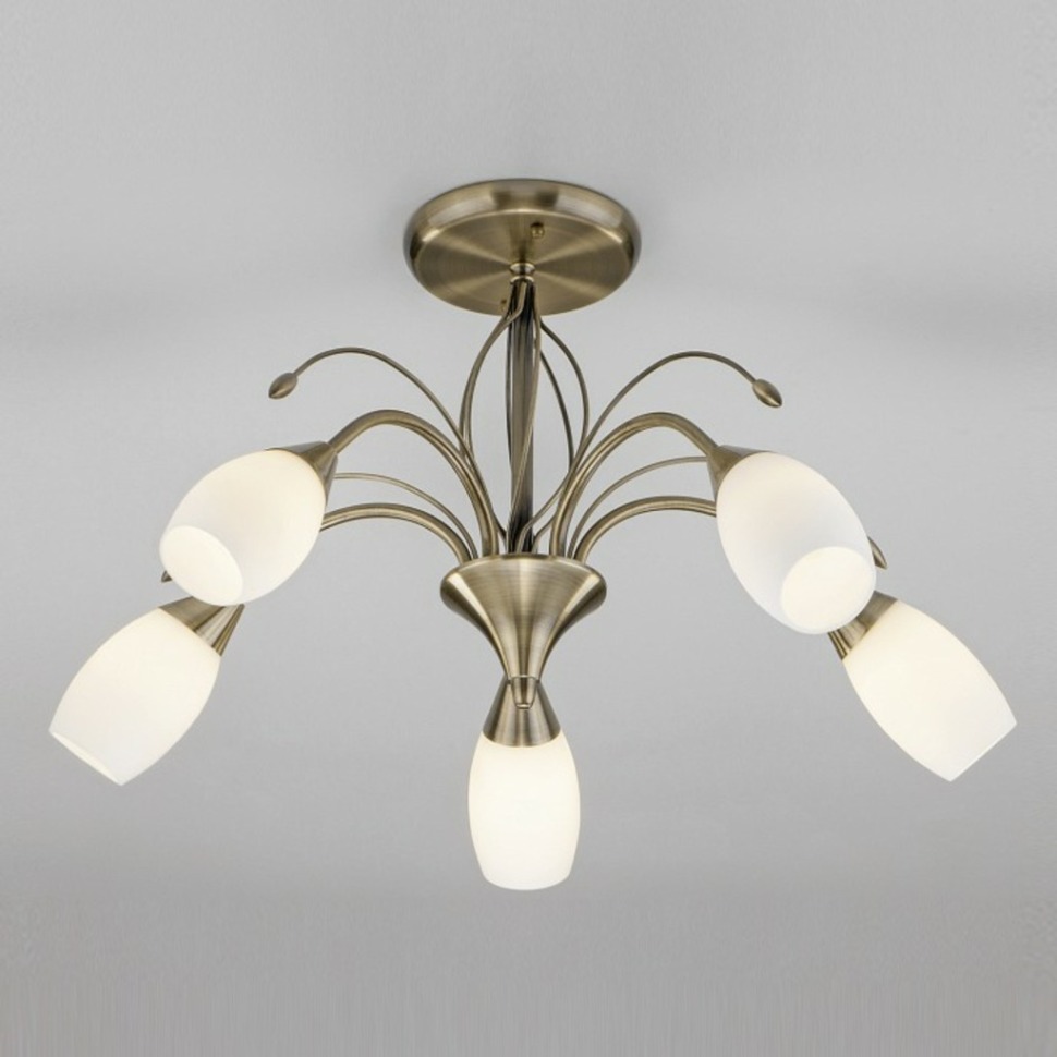 Фото Люстра на штанге Eurosvet Ginevra 30280/5 античная бронза EV_a043220 - интернет-магазин МегаТерем в Москве