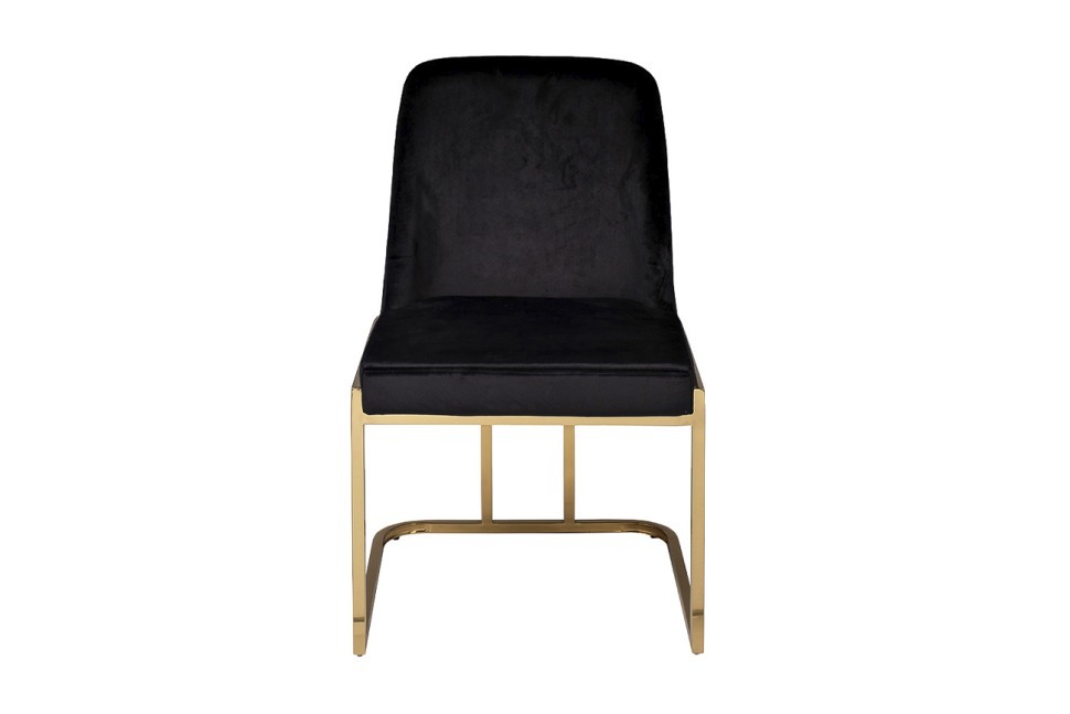 Фото Стул велюр черный/золото 54*56*89см (TT-00012611) - интернет-магазин МегаТерем в Москве