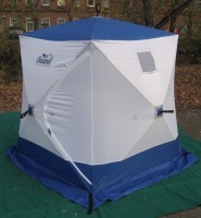 Зимняя палатка куб Следопыт 1,5*1,5 м Oxford 210D PU 1000 PF-TW-09/10 (белый/оранжевый) (55063)