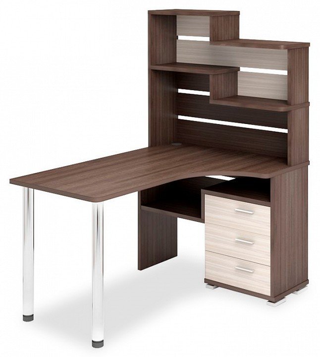 Фото Стол компьютерный Домино СР-132-140 MER_SR-132-140-SHK-CH-PRAV - интернет-магазин МегаТерем в Москве