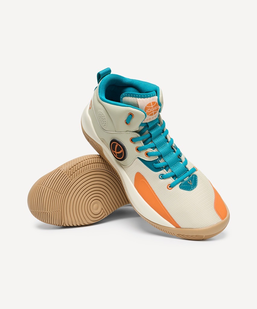 Фото Кроссовки баскетбольные JÖGEL Launch 2.0 MID, бежевый/оранжевый (2132311) - интернет-магазин МегаТерем в Москве