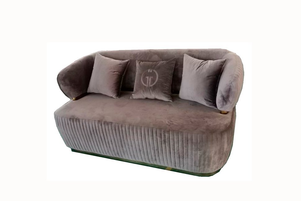 Фото Диван Glarus двухместный, велюр коричневый 170*88*86см (TT-00009828) - интернет-магазин МегаТерем в Москве